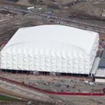 Erguida para as Olimpíadas, arena de basquete em Londres é temporária e reciclável